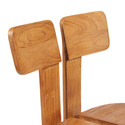 Teak-Esszimmerstuhl, natur – geteilte Rückenlehne 57 × 82 cm