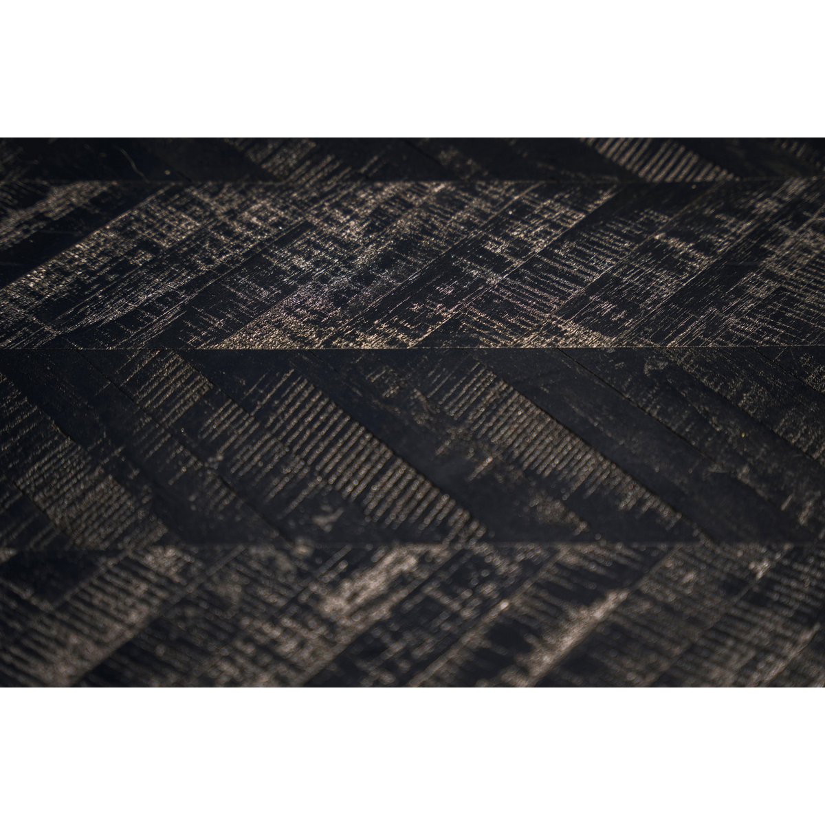 Herringbone high table, black teak - 140 cm