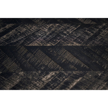 Herringbone high table, black teak - 140 cm