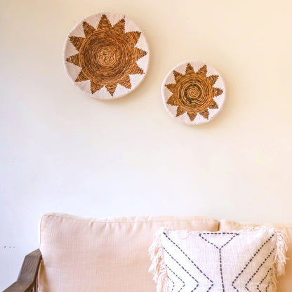 Banana fibre wall basket ADARI Ø 30 cm – star pattern