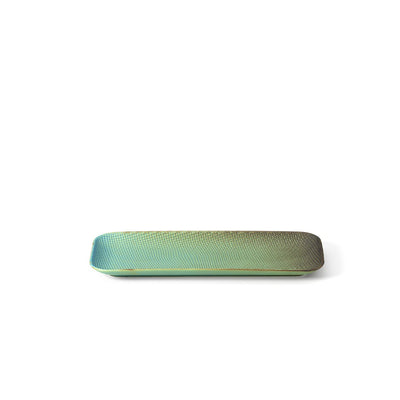 Ceramic rectangular plate, 30 cm - lagoon