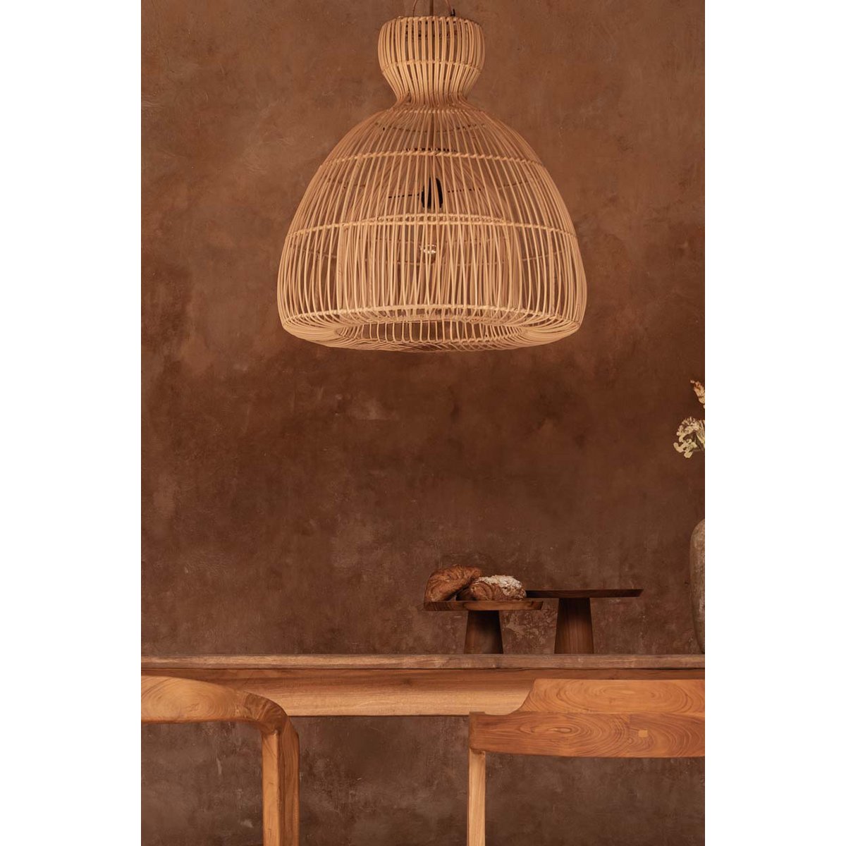 Rattan pendel 57 cm - håndvævet i Indonesien