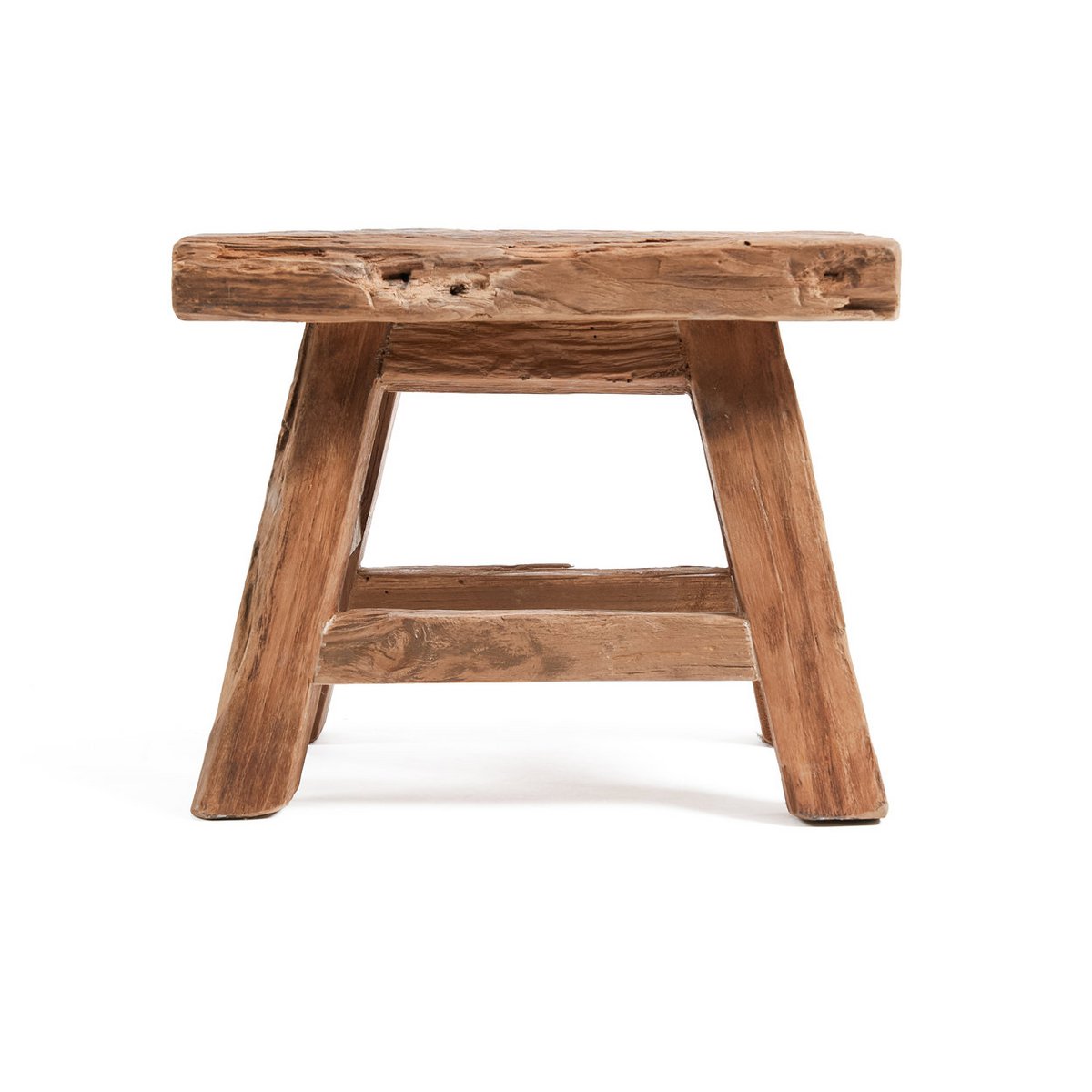 Small wood stool 29×21 cm - natural, Indonesia
