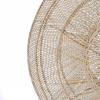 Rattan-Hängeleuchte 110 cm L – beige, geripptes Geflecht