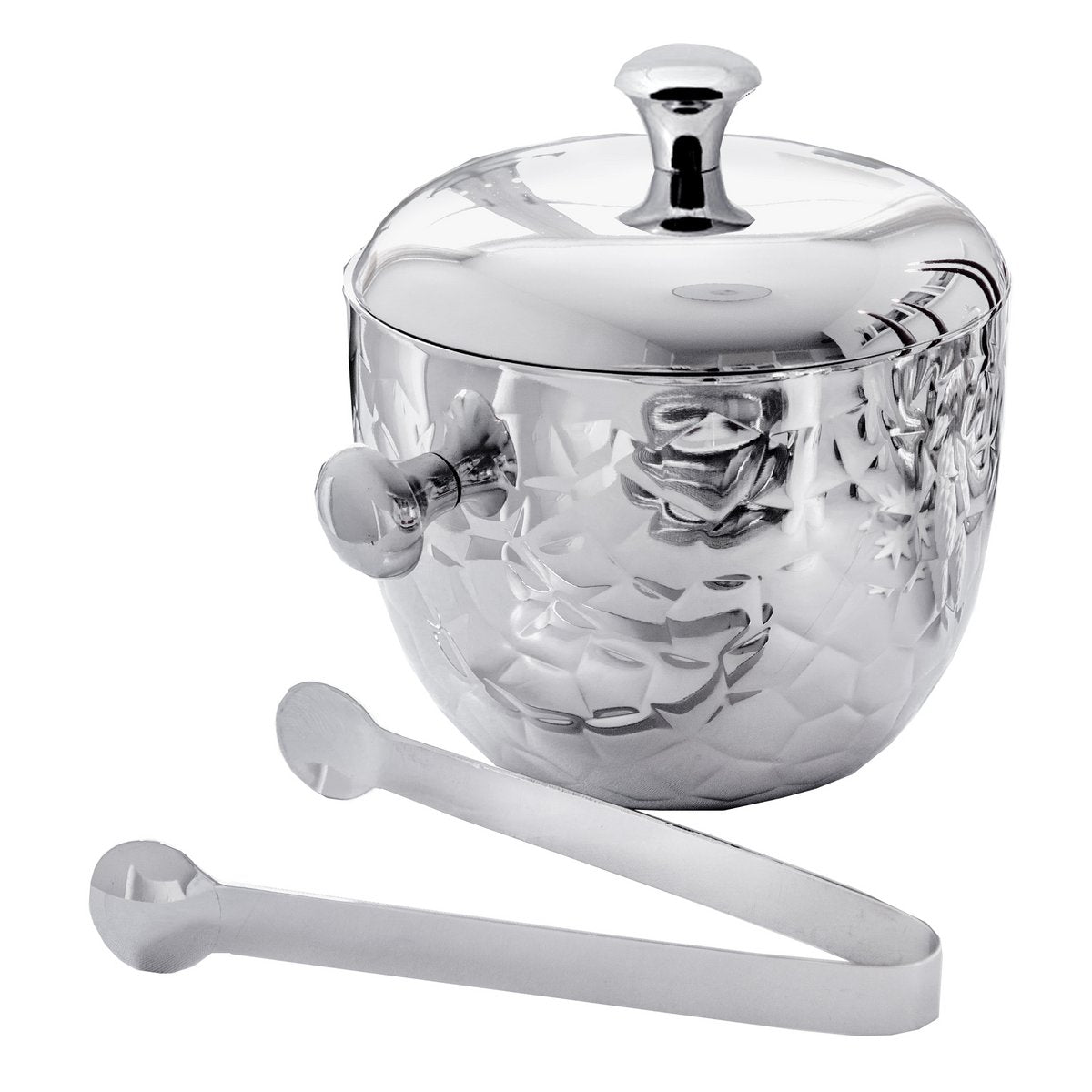 Steel ice bucket Rico, 21 cm – with lid and tongs