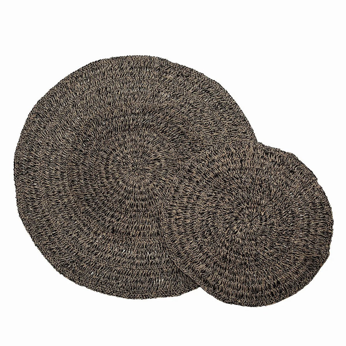 Seagrass carpet, natural black – 200 cm round
