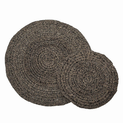Seagrass carpet, natural black – 200 cm round