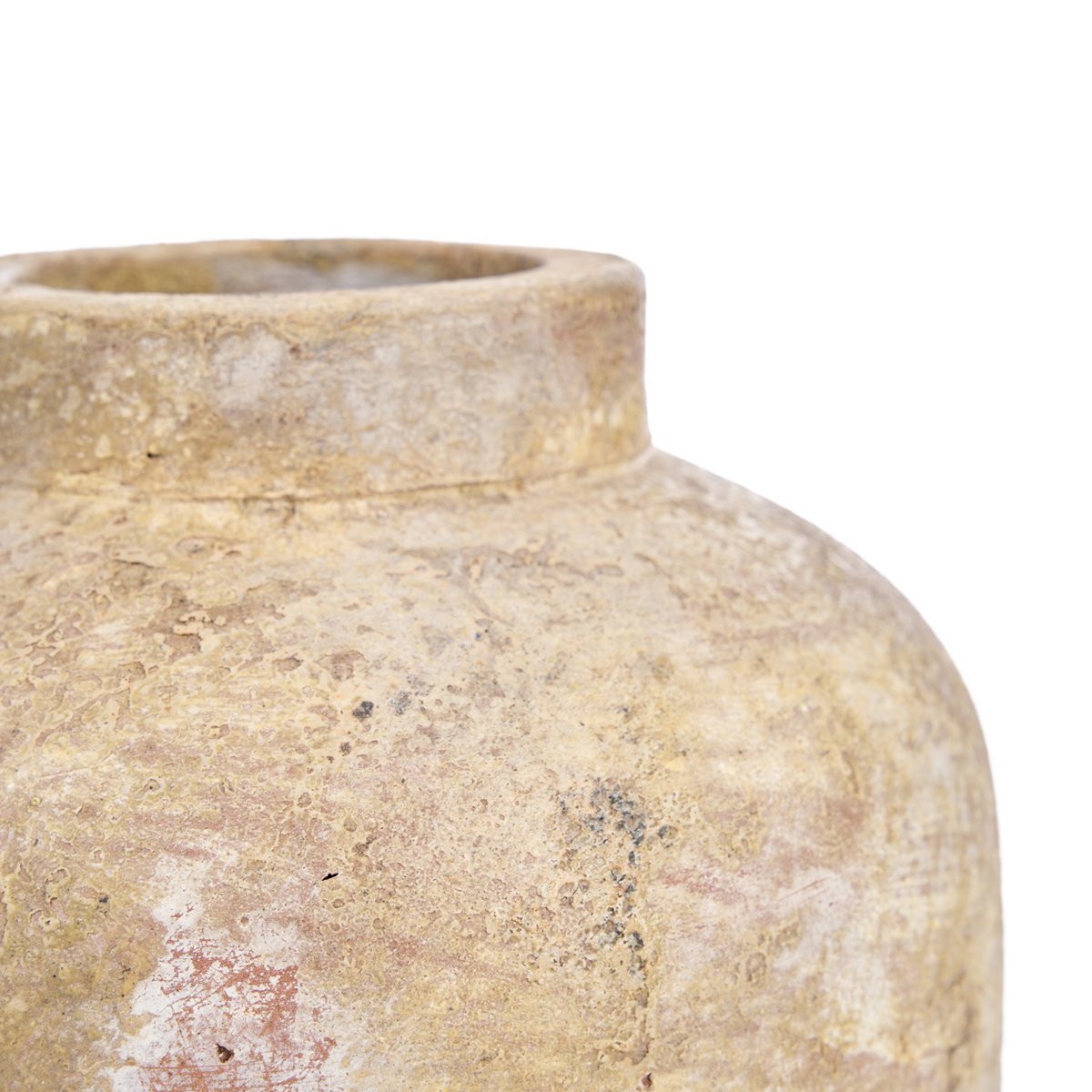 Terrakottavase, mittelgroß – cremefarben, handgefertigt