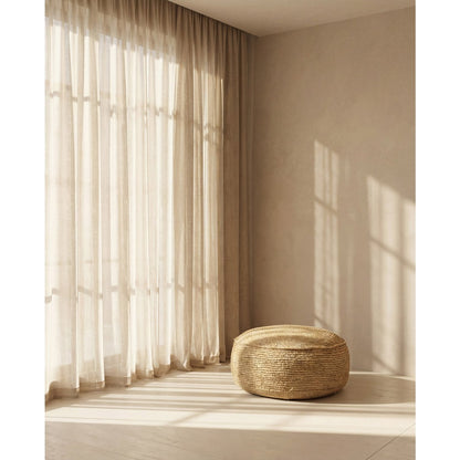 Raffia pouffe, 60 cm round - Natural
