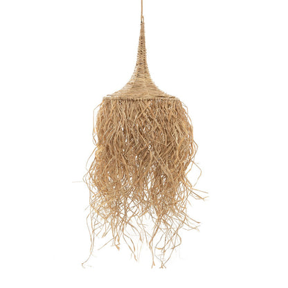 Raffia pendellampe – 40 cm bred, 150 cm fald