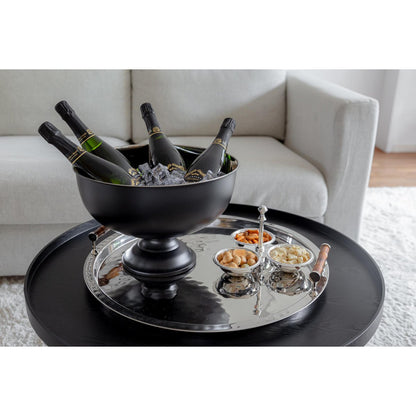Champagnekøler i rustfrit stål Pearl, 36 cm – mat sort og poleret