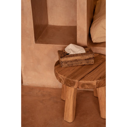 Rattan tissue box cover 27×14×9 cm - natural brown