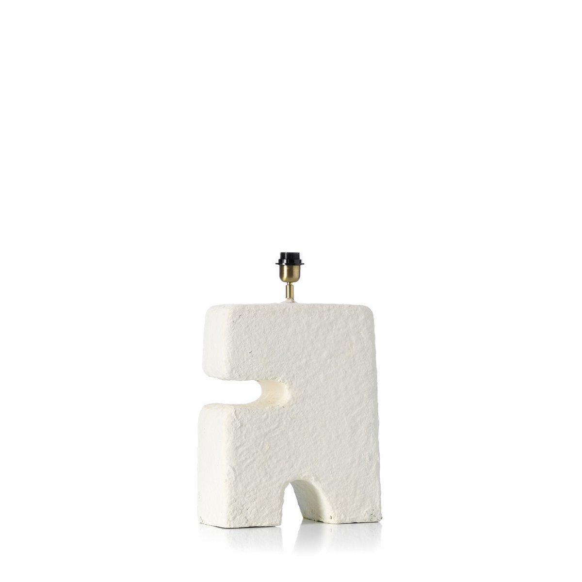 Papier-mâché table lamp, white, large - handmade