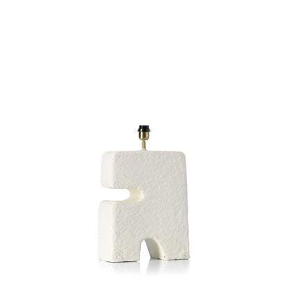 Papier-mâché table lamp, white, large - handmade