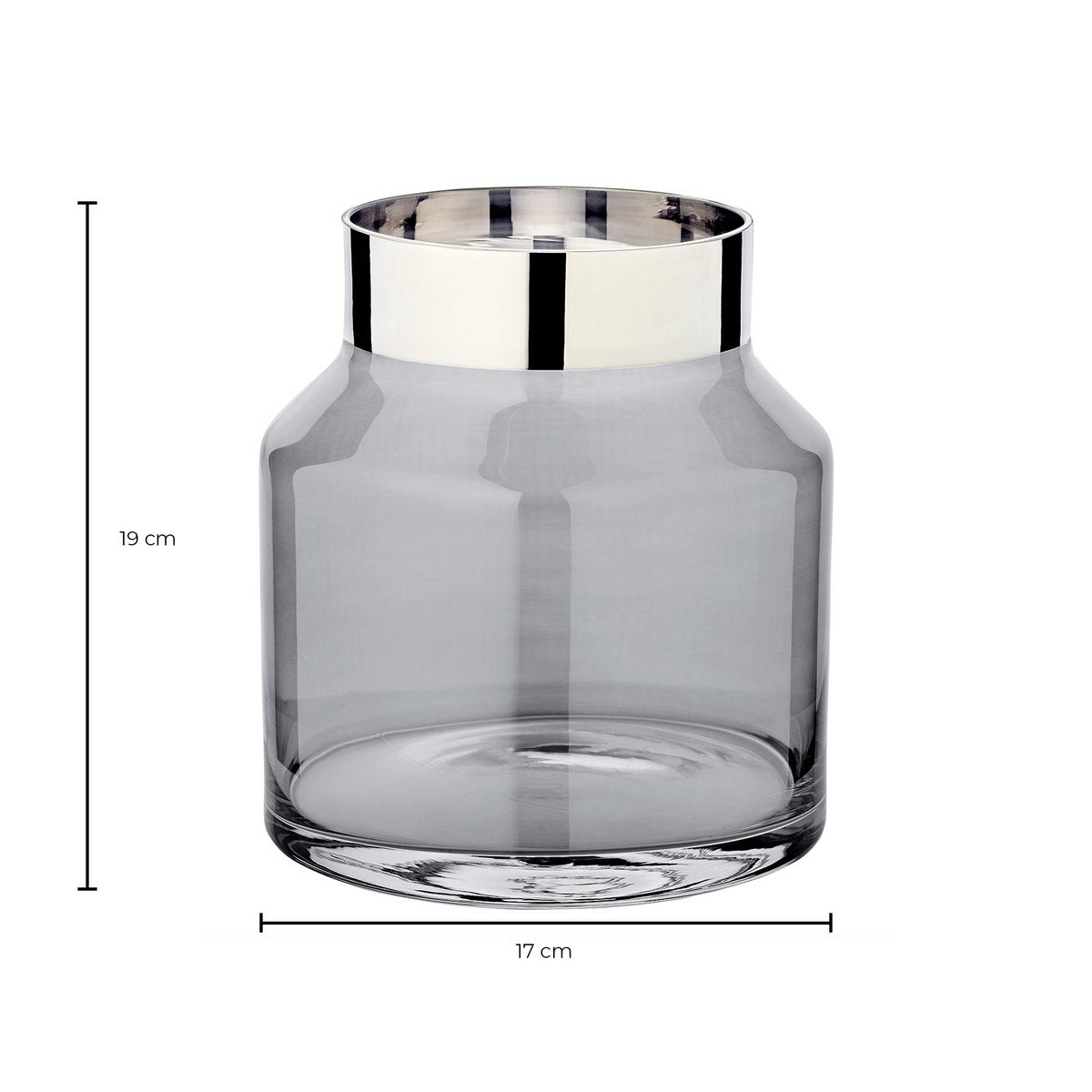 Krystalglasvase Gabi med platin kant - 19 cm