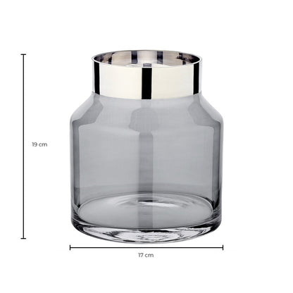 Krystalglasvase Gabi med platin kant - 19 cm
