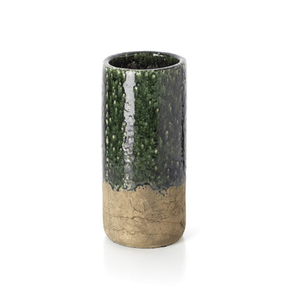Steingut-Zylindervase, Betongrün - L