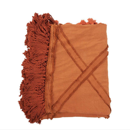 Baumwoll-Tagesdecke 300×240 cm – Terrakotta, Berbermuster