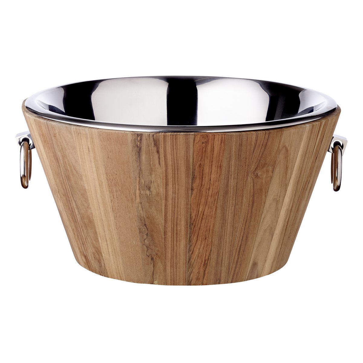 Champagnekøler Santiago, 23 cm, i teak og rustfrit stål - poleret
