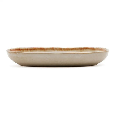 White stoneware oval plate S 16 × 7 cm - made in Portugal