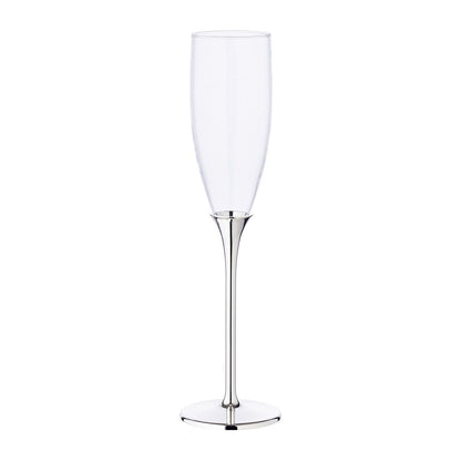 Zink champagneglas sæt med 2, 27 cm - forsølvet