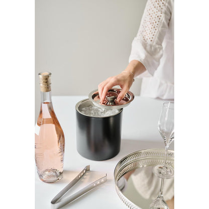 Stainless steel ice bucket Pearl, 16 cm - with lid and pliers
