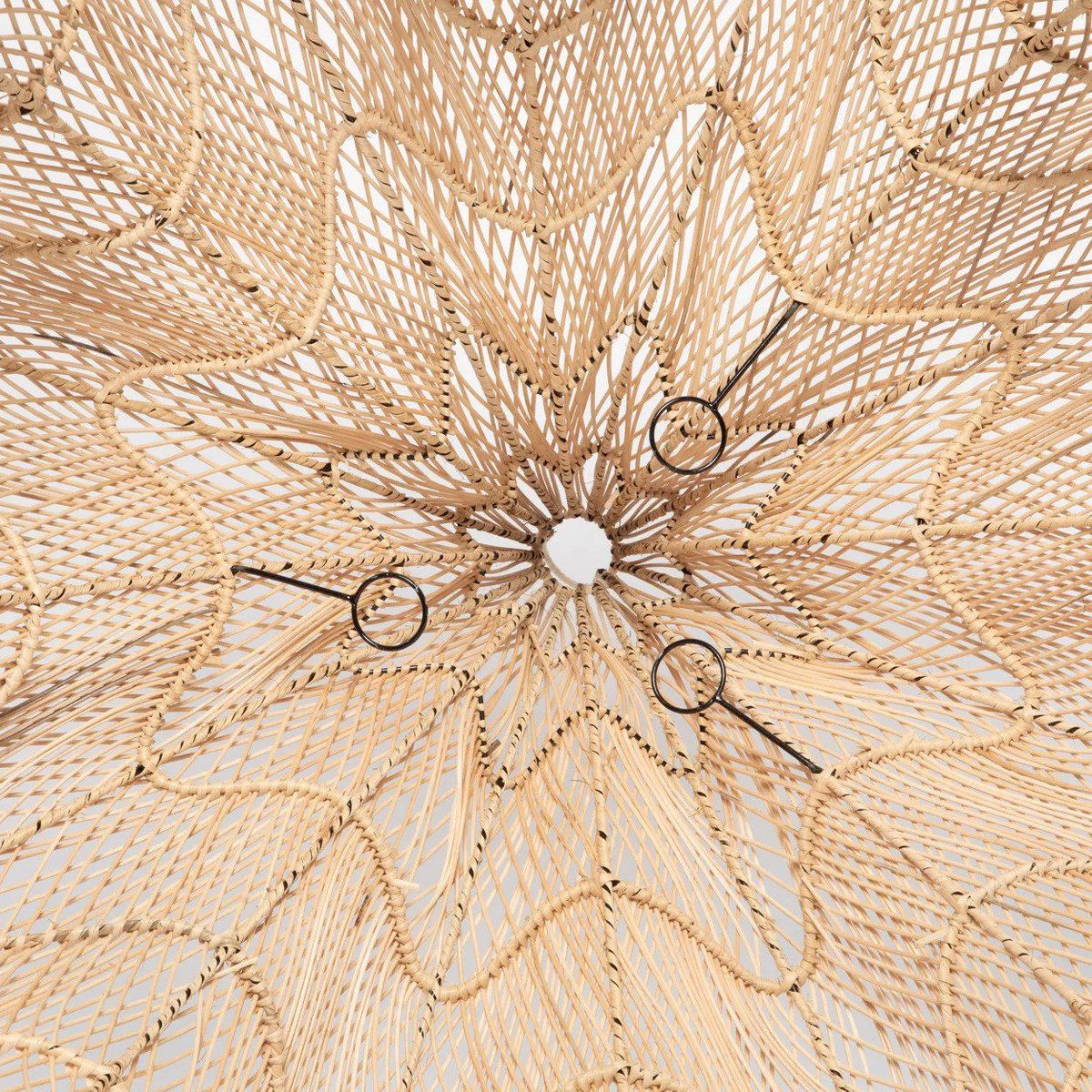Handwoven rattan pendant shade 110 cm - natural, XL sculptural form