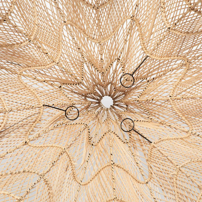 Handwoven rattan pendant shade 110 cm - natural, XL sculptural form