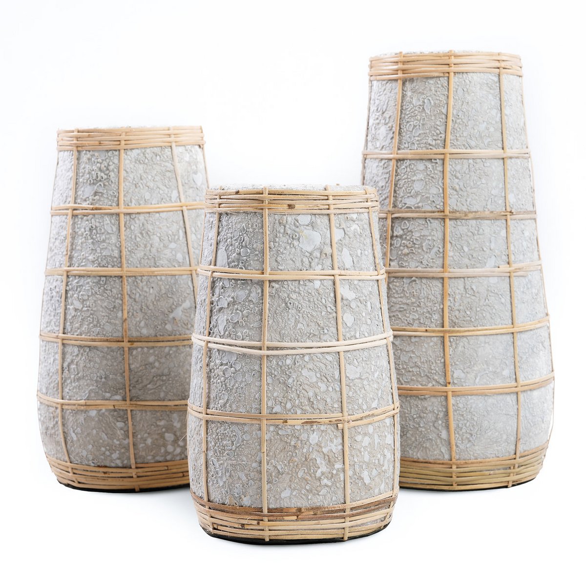 Terracottavase, 22 cm - med raffiabånd