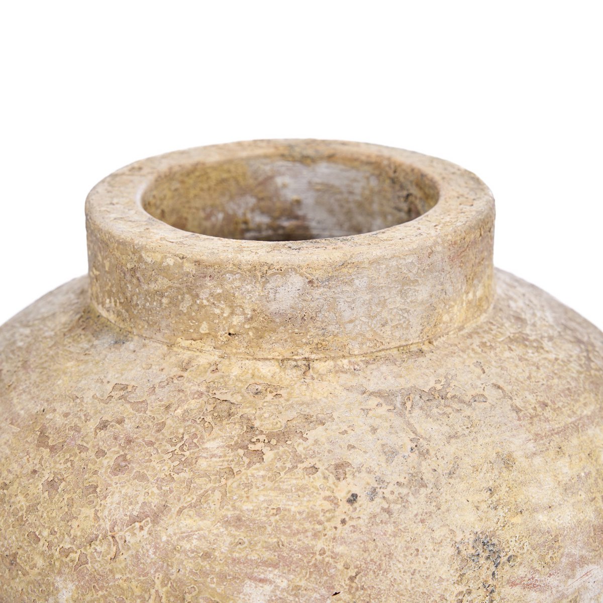 Terrakottavase, mittelgroß – cremefarben, handgefertigt