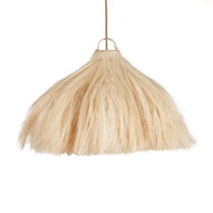 Hamp pendel lampe 60 cm - frynset stjerne ramme, beige