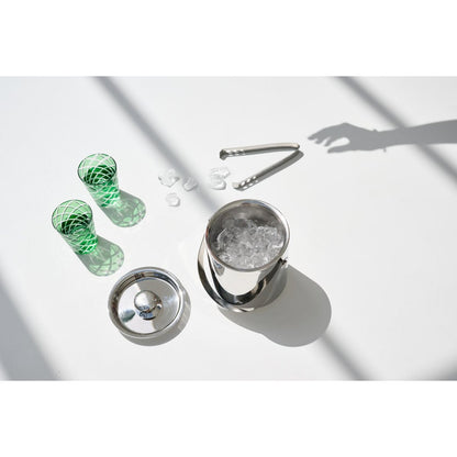 Edelstahl-Eiseimer, 15 cm mit Deckel, Sieb & Zange – 8 Stunden isoliert