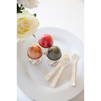Mother-of-pearl caviar spoons, set of 4, 11 cm – straight corners