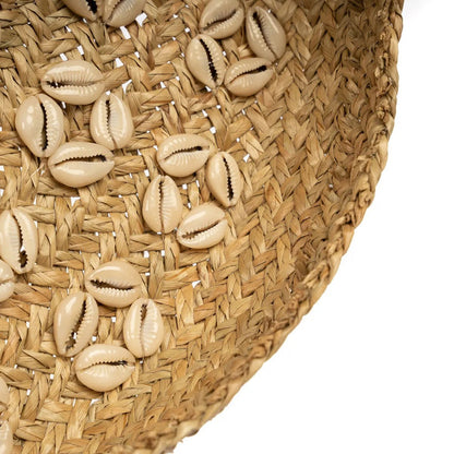 Grass wall circle with cowrie shells, round, 42 cm - Caribe