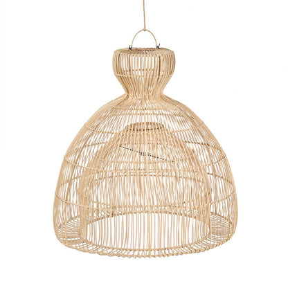 Rattan-Pendelleuchte, 84 cm – natürlicher Matchabesen