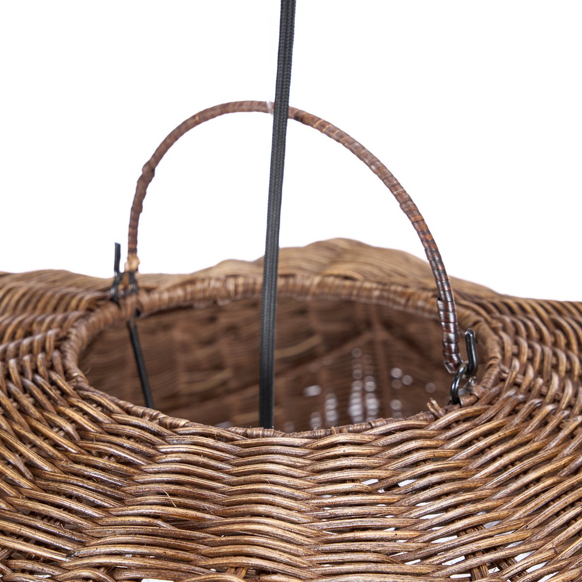 Rattan wave pendant, dark walnut - Large