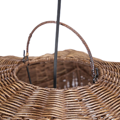 Rattan wave pendant, dark walnut - Large