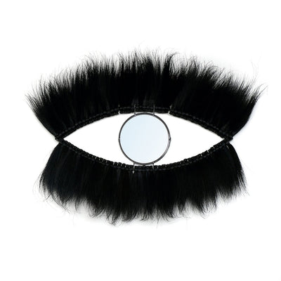 Mirror with grass frame, black, 100 × 60 cm - sculptural
