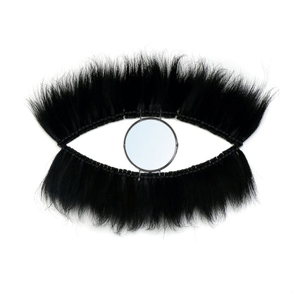 Mirror with grass frame, black, 100 × 60 cm - sculptural