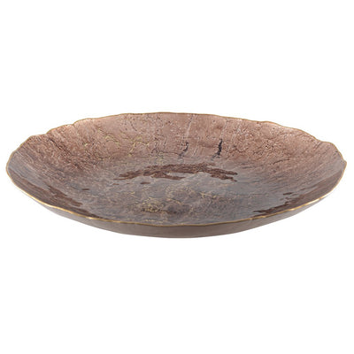 Glass serving bowl with gold rim 50 cm - handcrafted in Turkey