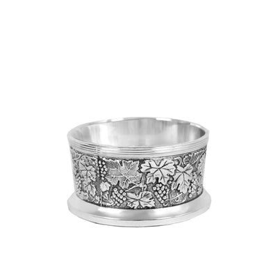 Silver metal wine coaster - Vineyard design