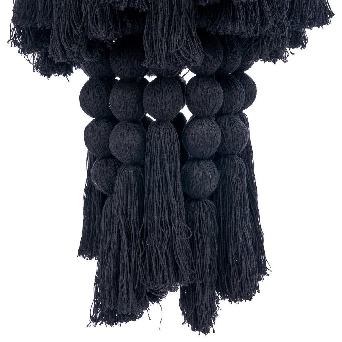 Nomad cotton chandelier, XL – black cascading strands