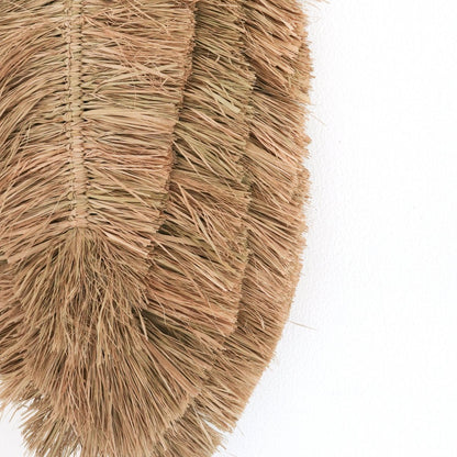 Raffia wall decor 50 cm – leaf-shaped handwoven piece