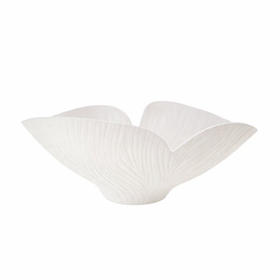 Ceramic serving bowl, beige floral matte, 41cm