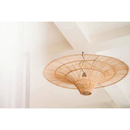 Handwoven rattan pendant shade 150 cm - natural, XXL ceiling statement