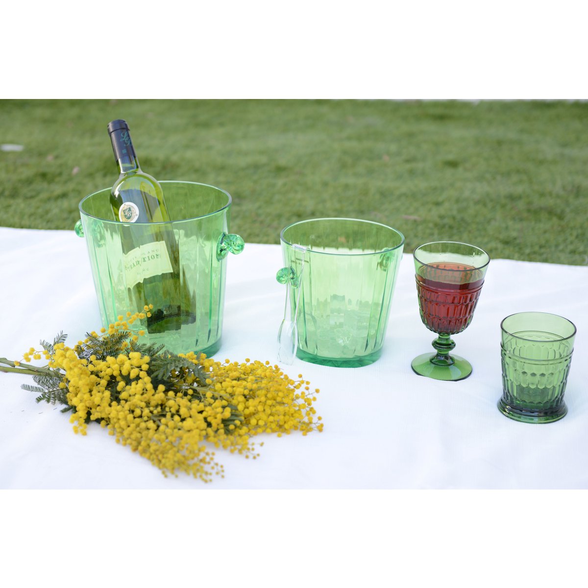 Champagnebowle i polycarbonat – grøn, 20,3 cm