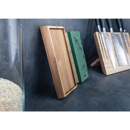 Whetstone 180/800 grit with bamboo base and angle guide