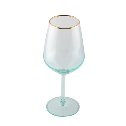 Glass wine glasses with gold trim - set of 4