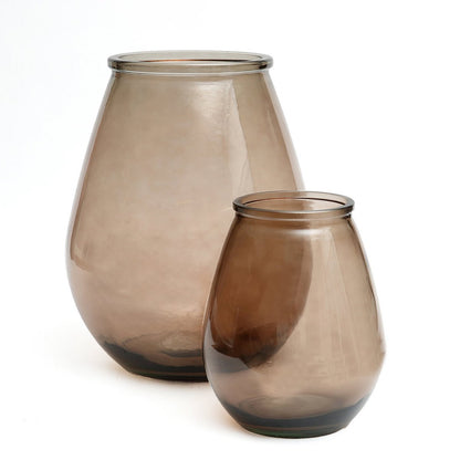 Vase aus Recyclingglas, mittel – beige, groß