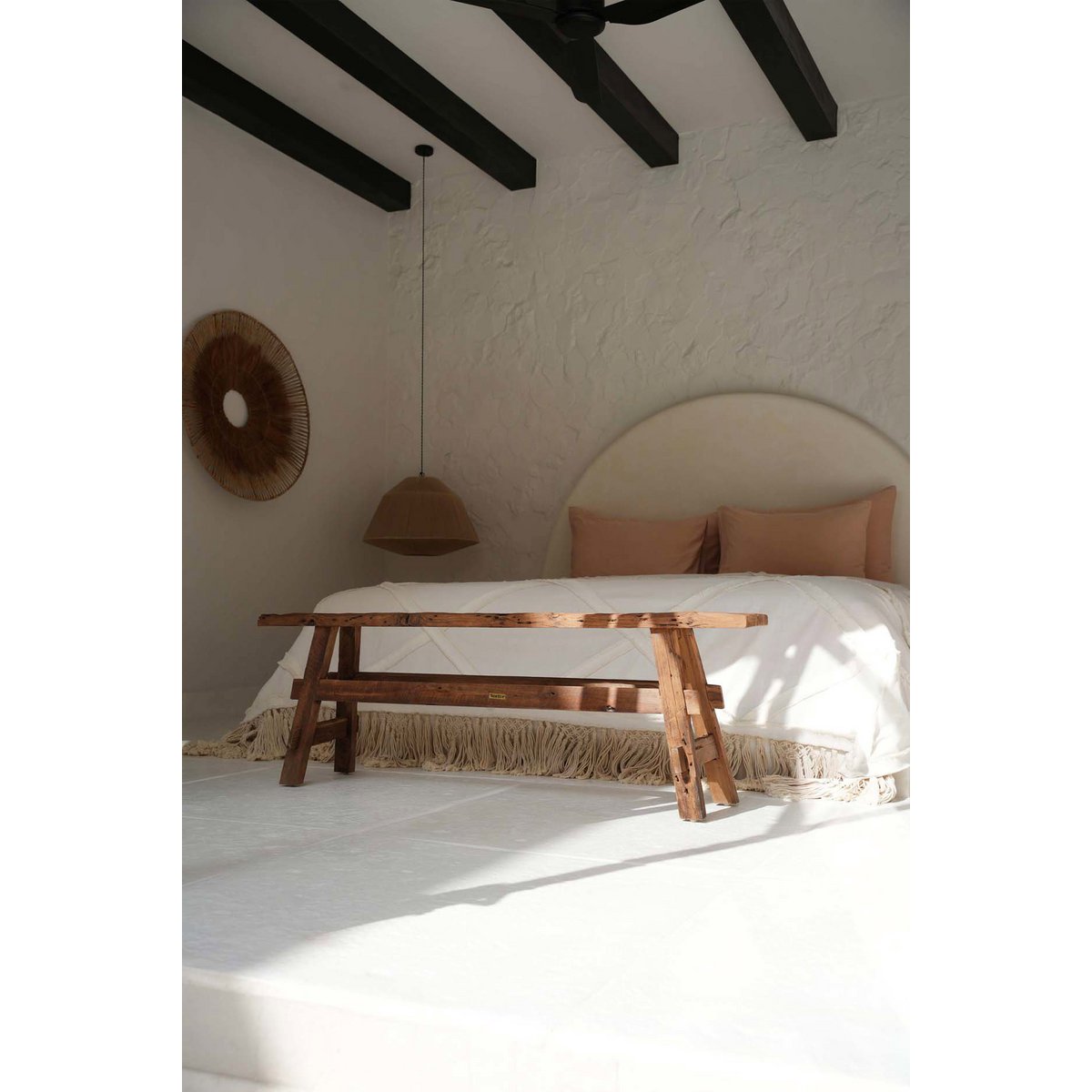 Teak bench, natural - 150 × 50 cm